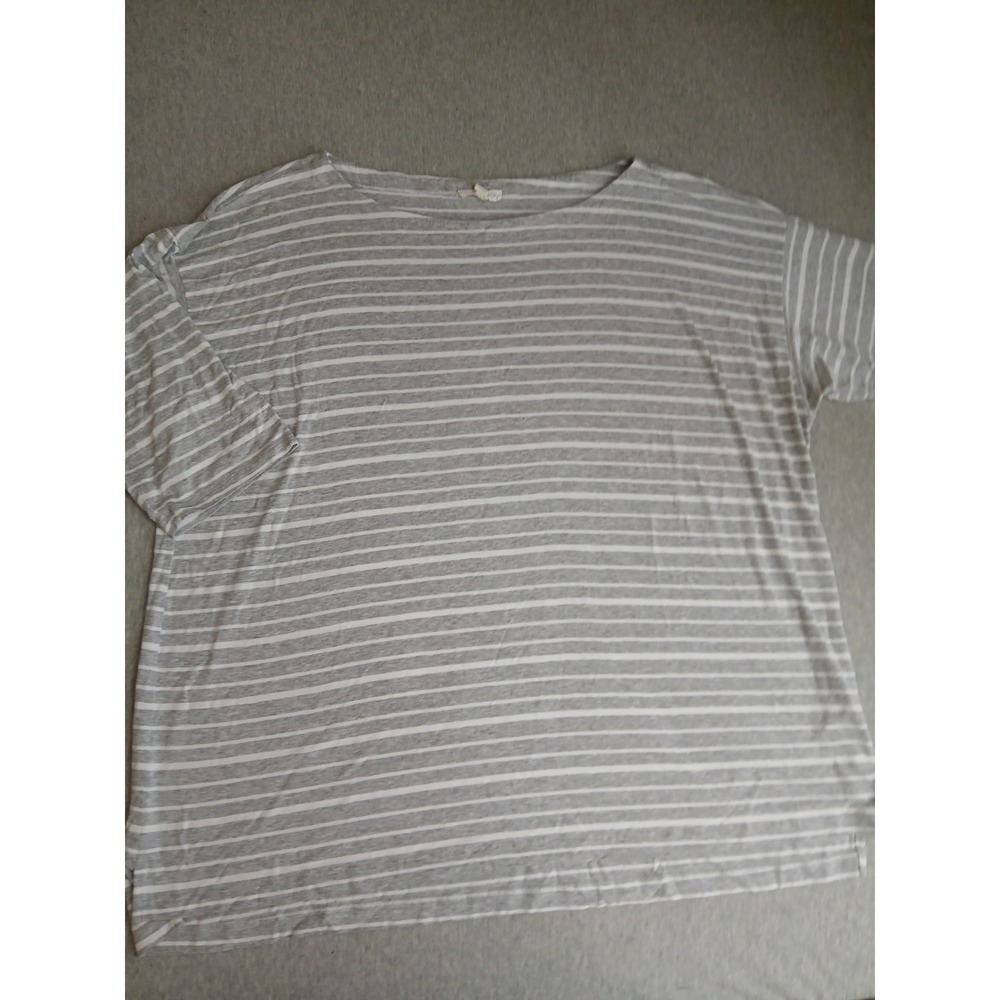 Eileen Fisher Top XL Tencel Jersey Stretch Striped Office Layers Minimalist